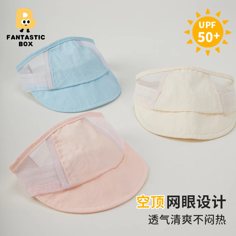 婴儿帽子夏季新款婴童半网空顶帽男女宝宝防晒帽儿童遮阳帽