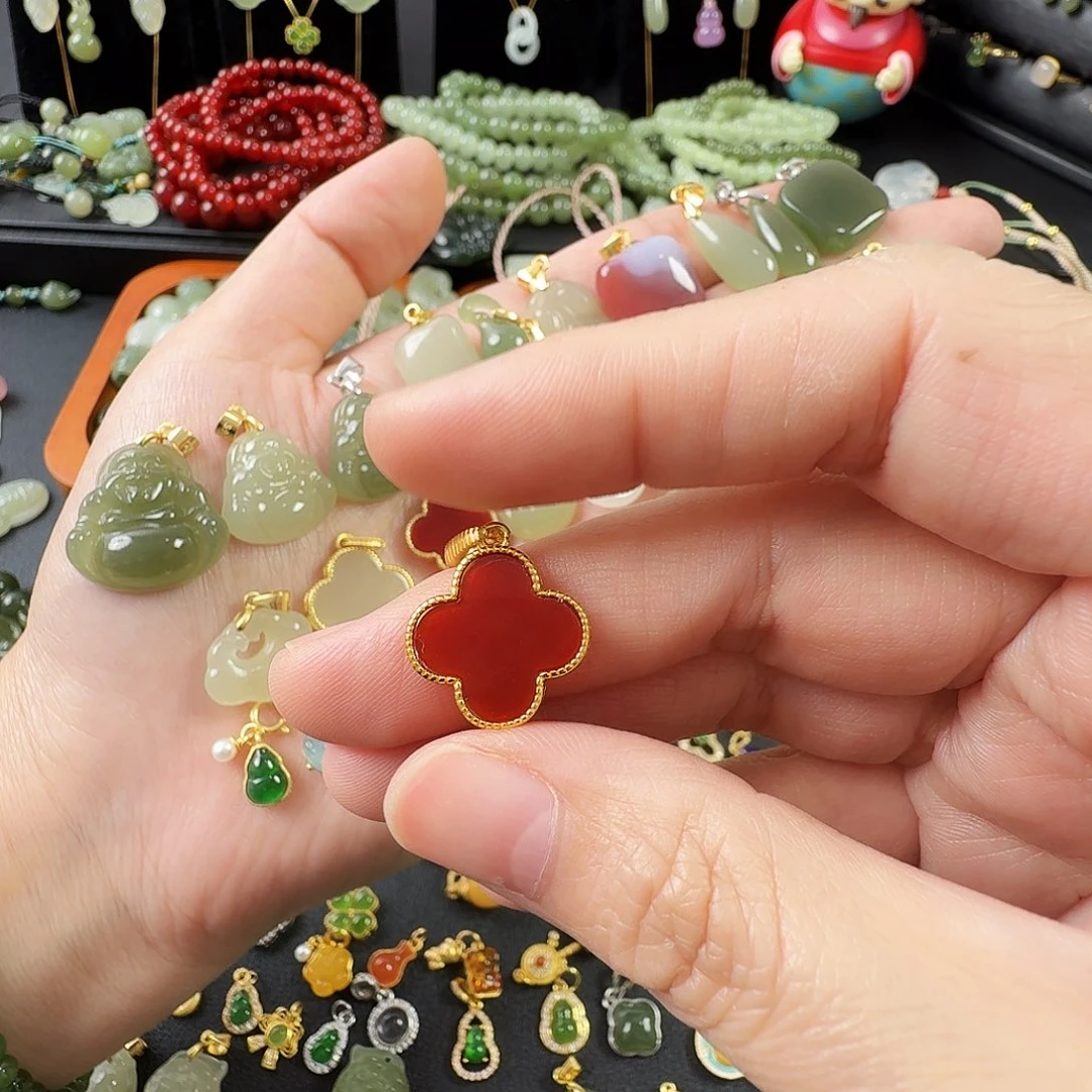 玛瑙/玉髓银S925镶嵌颈饰