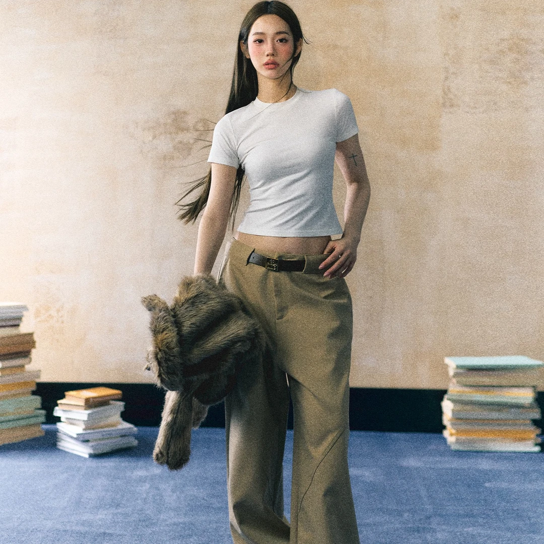 【LaluneDuCiel】韩版季打底衫百搭修身基础短袖T恤LSTX0014