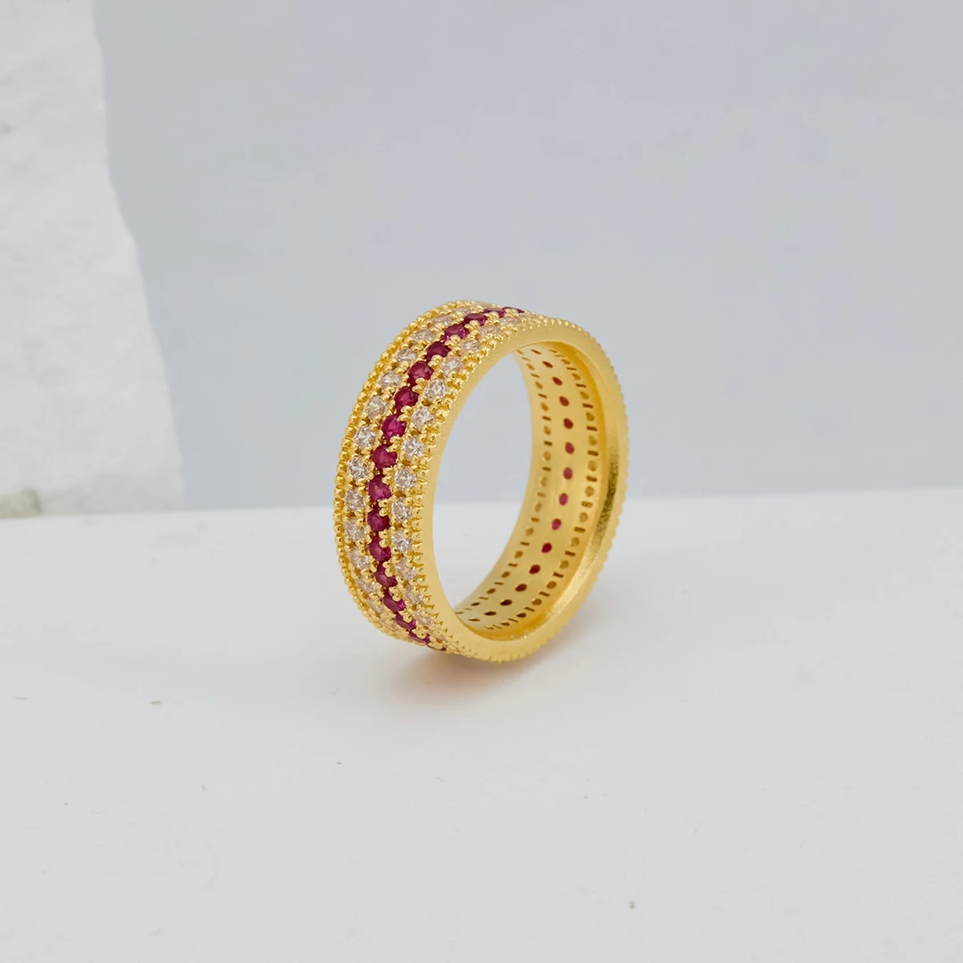 足银锆石戒指 焰心星芒戒指银饰轻奢时尚百搭彩色