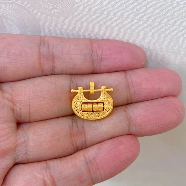 足金999锁包吊坠岁岁平安国潮
