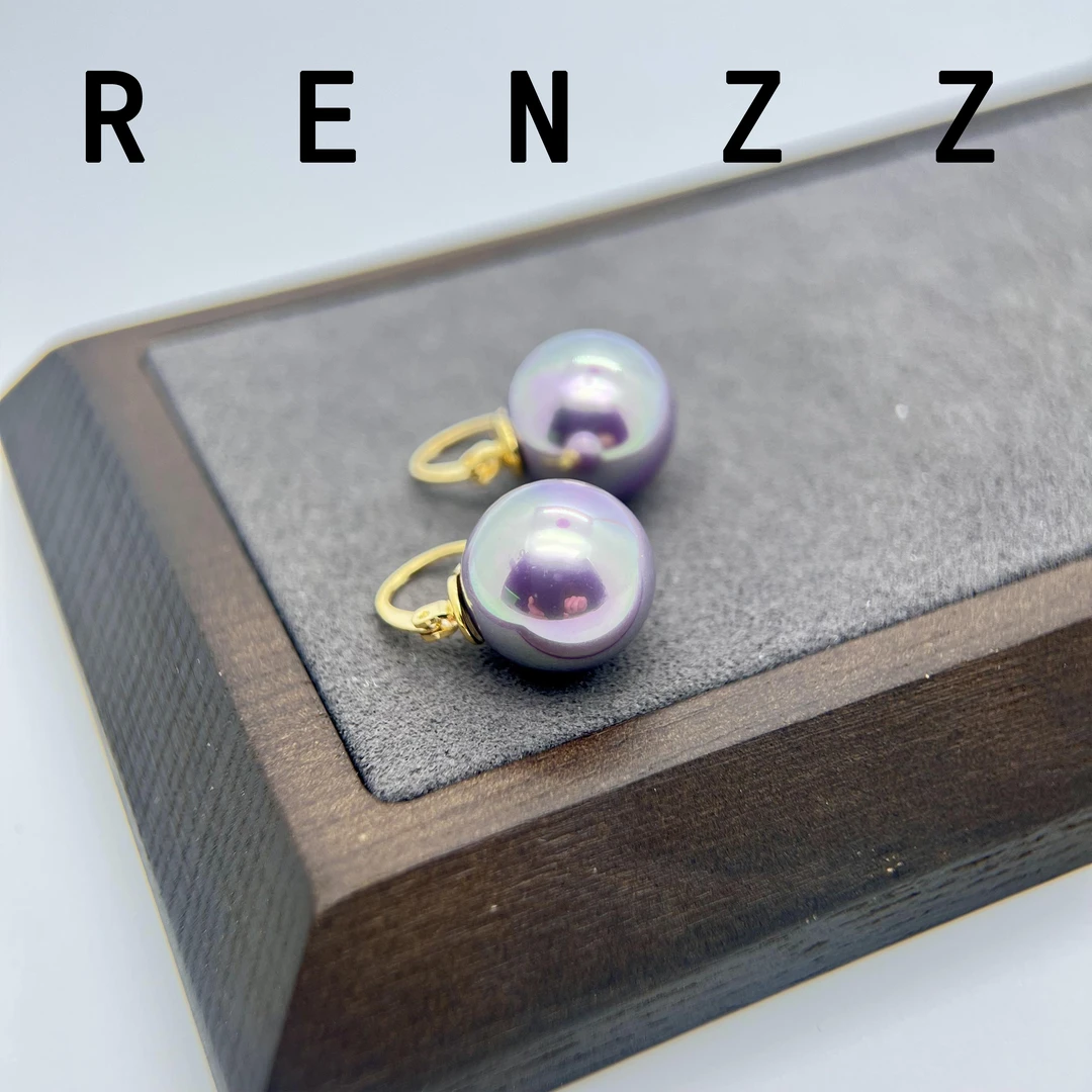 4388紫色圆球耳钉