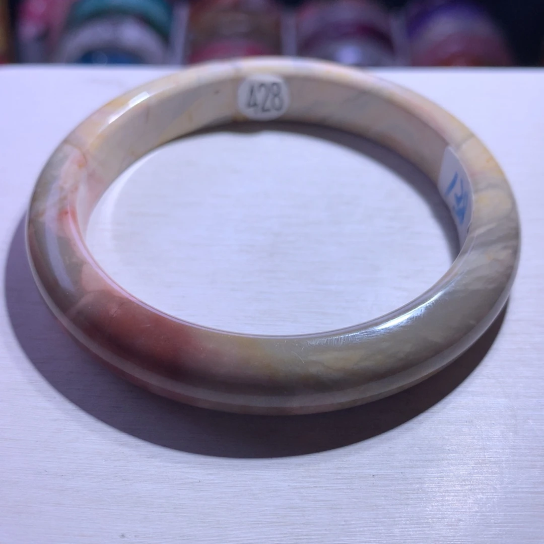 手镯水晶银S925镶嵌海洋碧玉60.3圈428