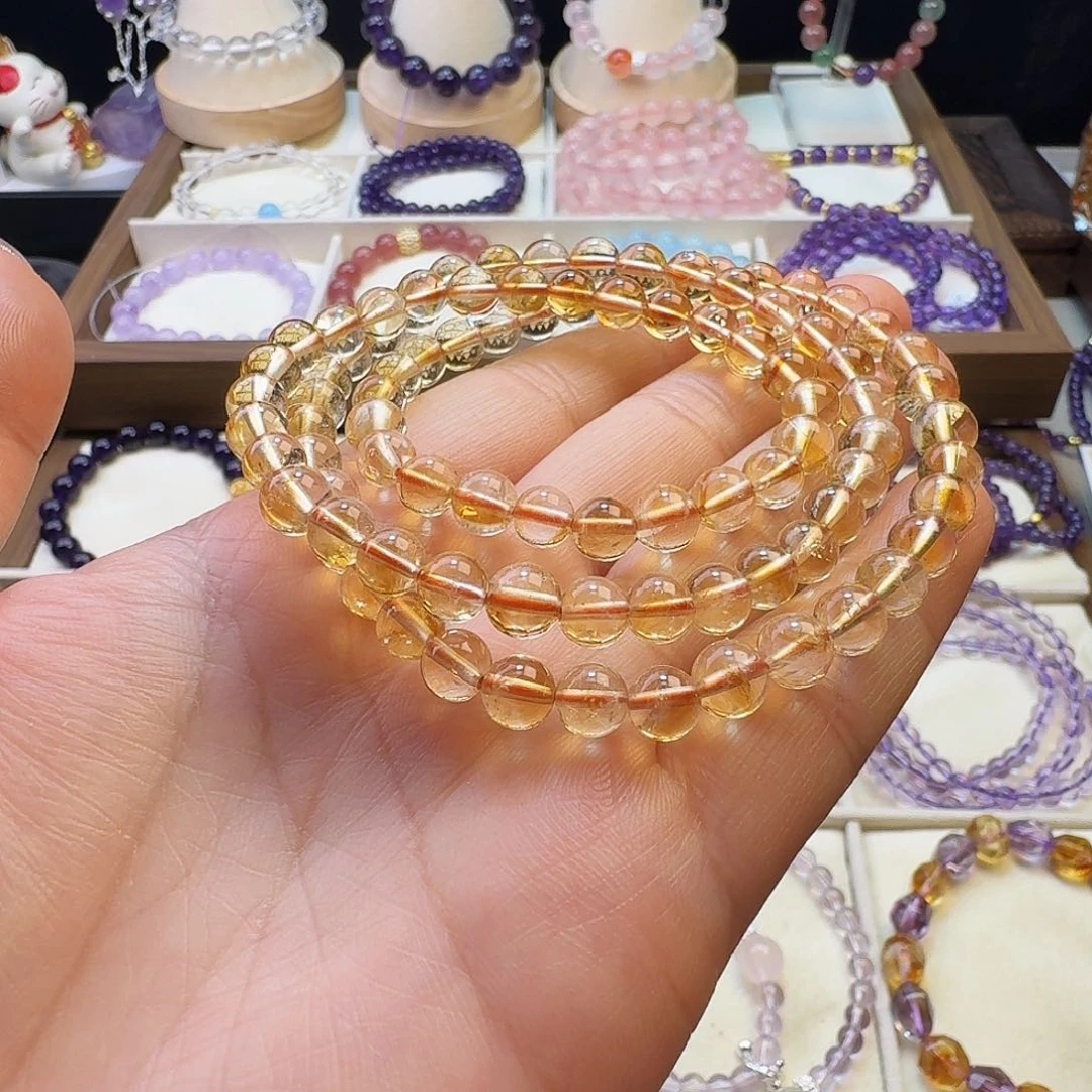 水晶手链未镶嵌黄塔晶3圈