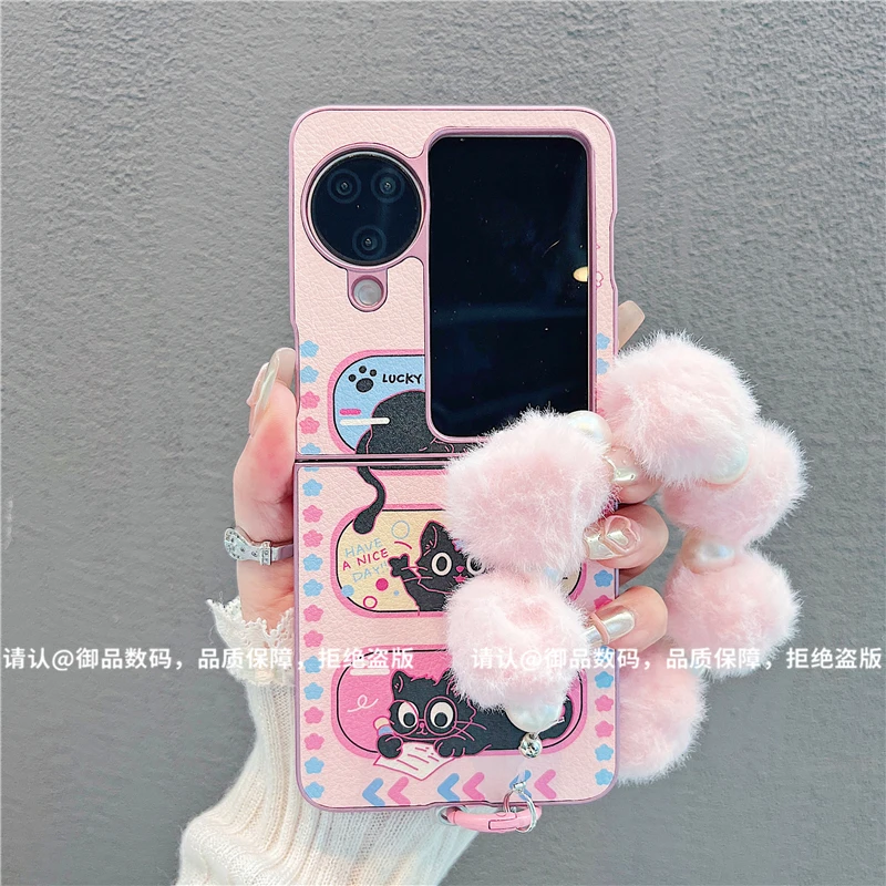 （OPPOfindN3flip系列）金属折叠皮纹适用OPPOfindN3flip手机壳防摔