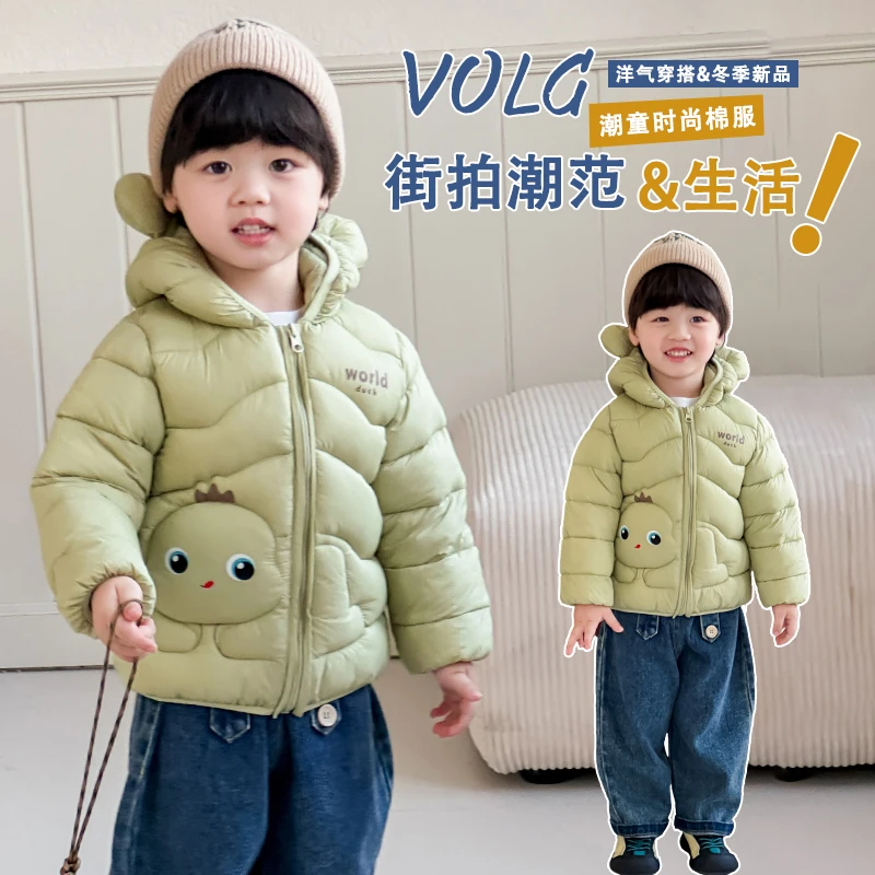 秋冬季加厚宝宝手工棉花棉衣纯棉婴儿棉袄外套连帽上衣儿童外出服