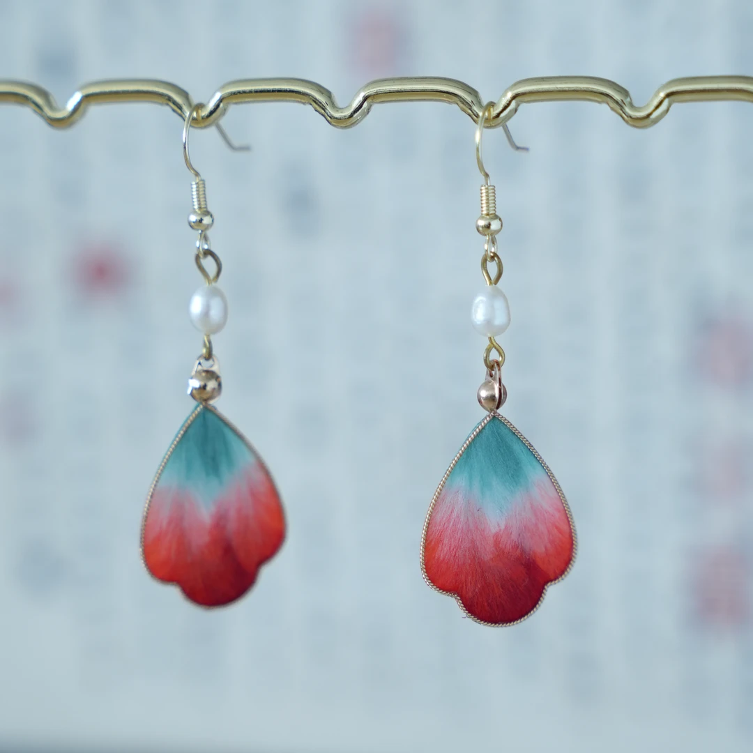 【涅槃】绒花手工耳饰