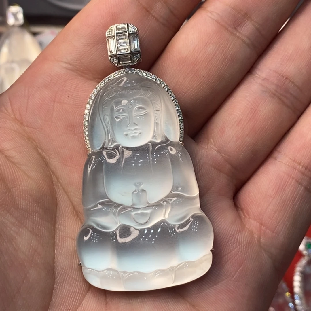 百***合未镶嵌吊坠石英质玉