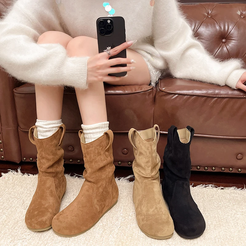 厚底勃肯小短靴女款2025秋冬季新款时尚增高百搭马丁靴美拉德靴子