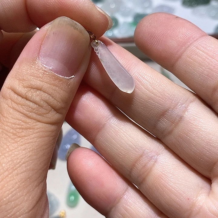 吊坠(不含链)18K金镶嵌翡翠