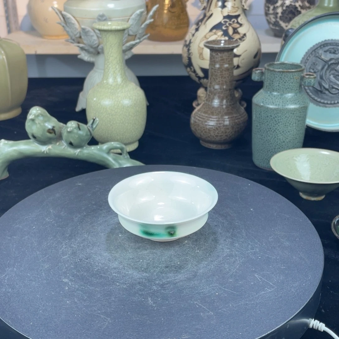 摆件瓷器巩县县点彩小碗