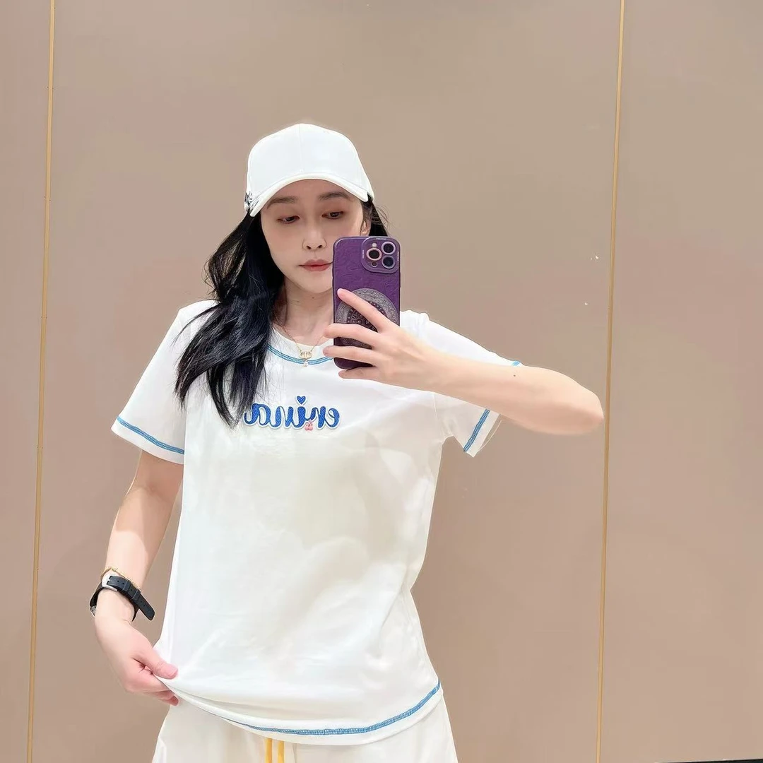 宽松新款创意短袖508101显瘦洋气休闲体恤半袖t恤圆领女款