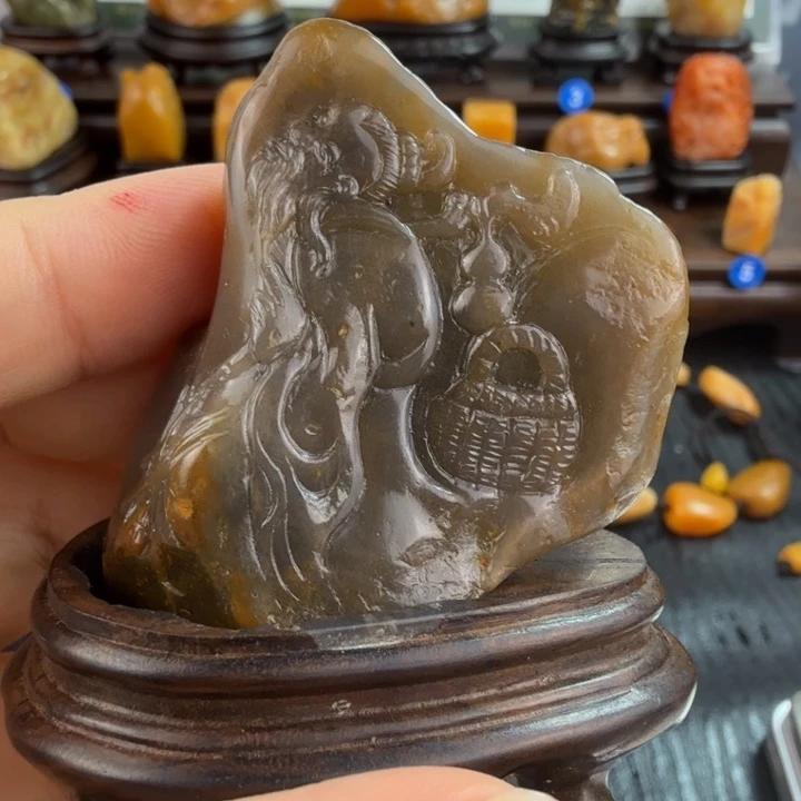 田黄石灰田石摆件