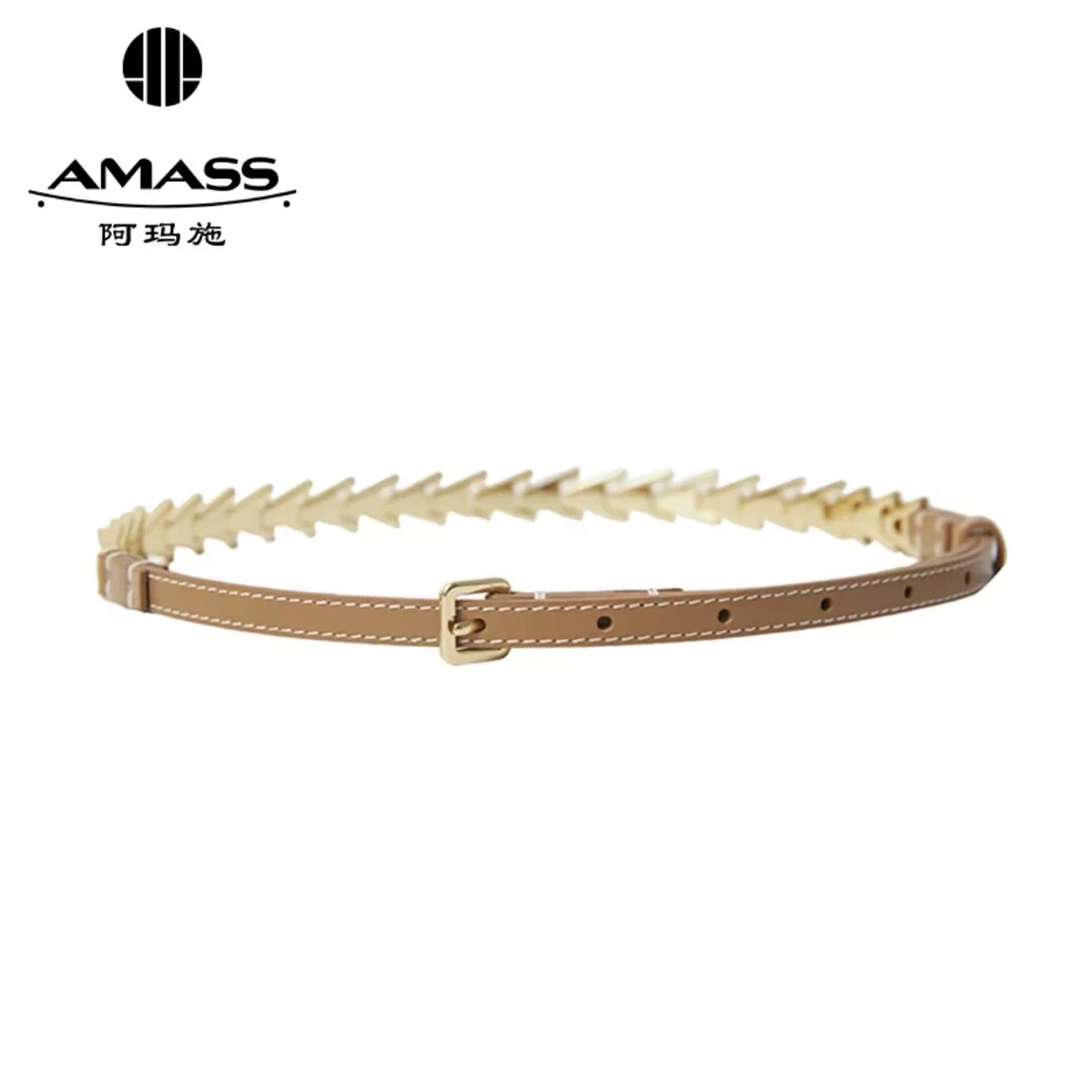 AMASS/阿玛施经典时尚个性气质复古合金A字扣拼接腰带5900416