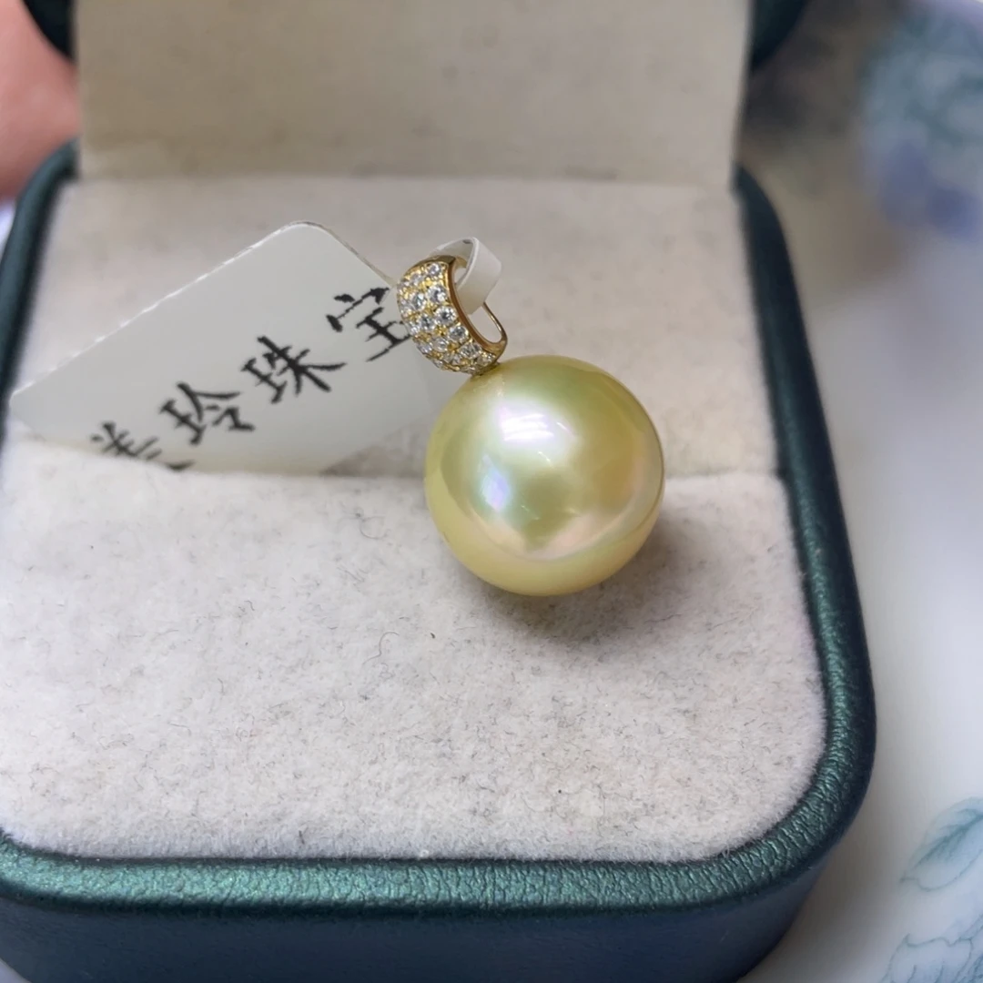 海水珍珠颈饰18K金镶嵌12-13