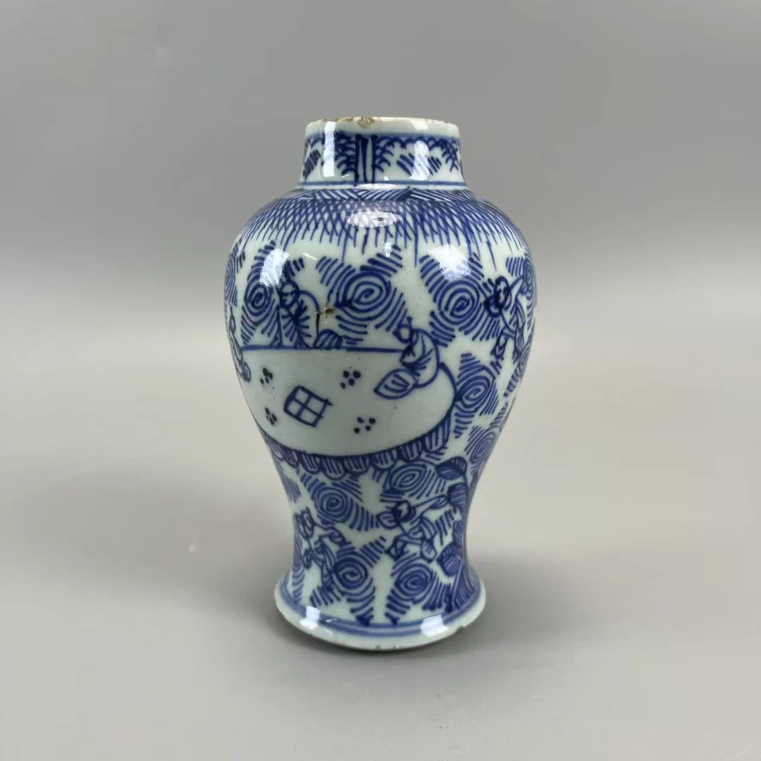 5110002清 乾隆青花淡描将军罐