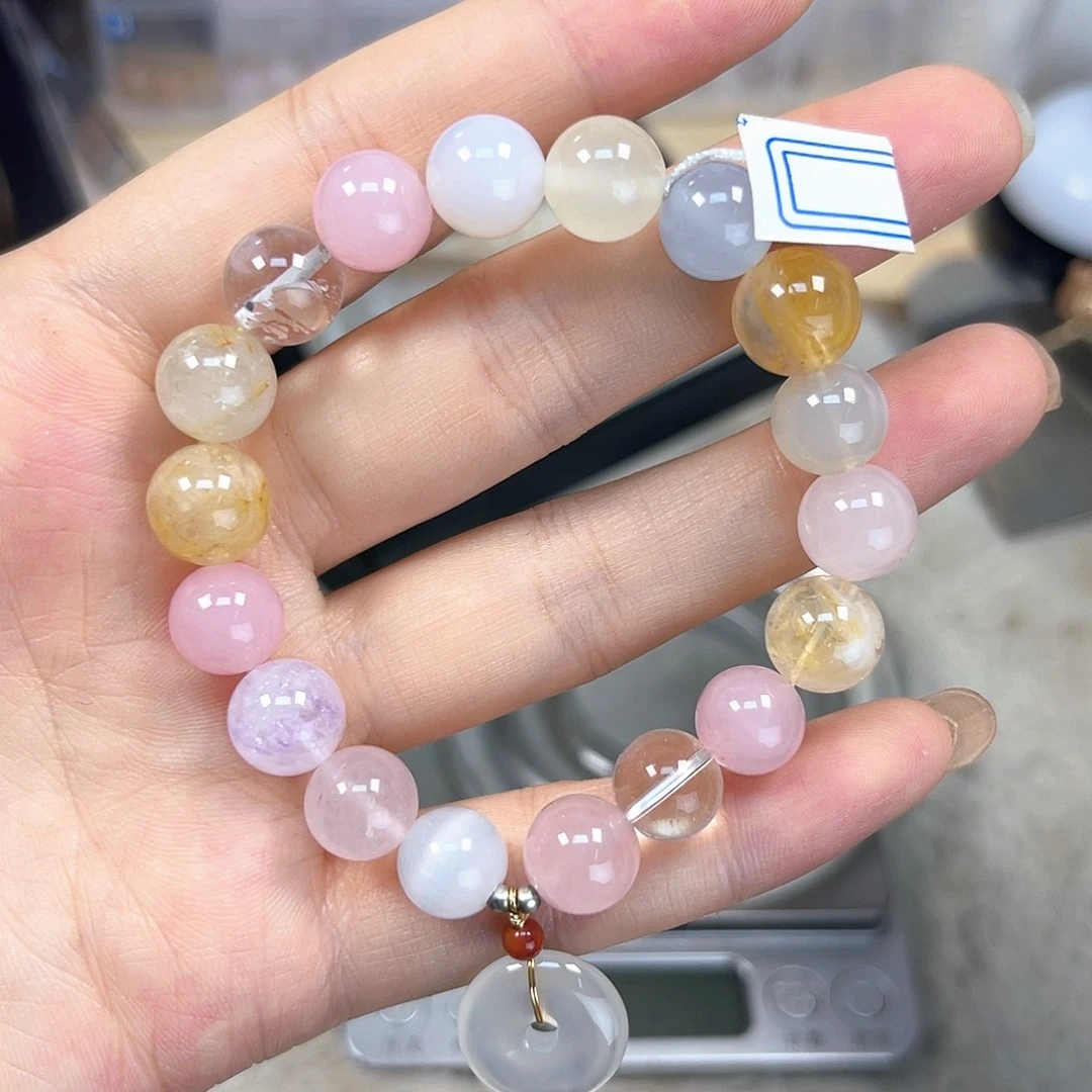 银S925镶嵌手链烟晶