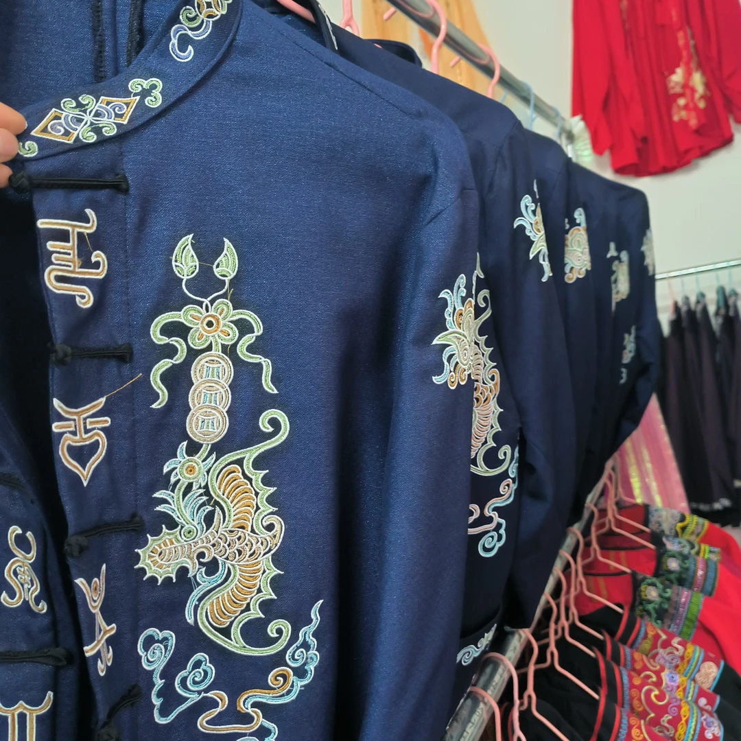 免烫处理适中刺绣/绣花春秋唐装服装美式清凉感