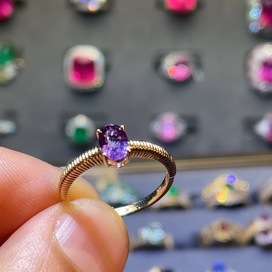 蓝宝石戒指18K金镶嵌1.09ct