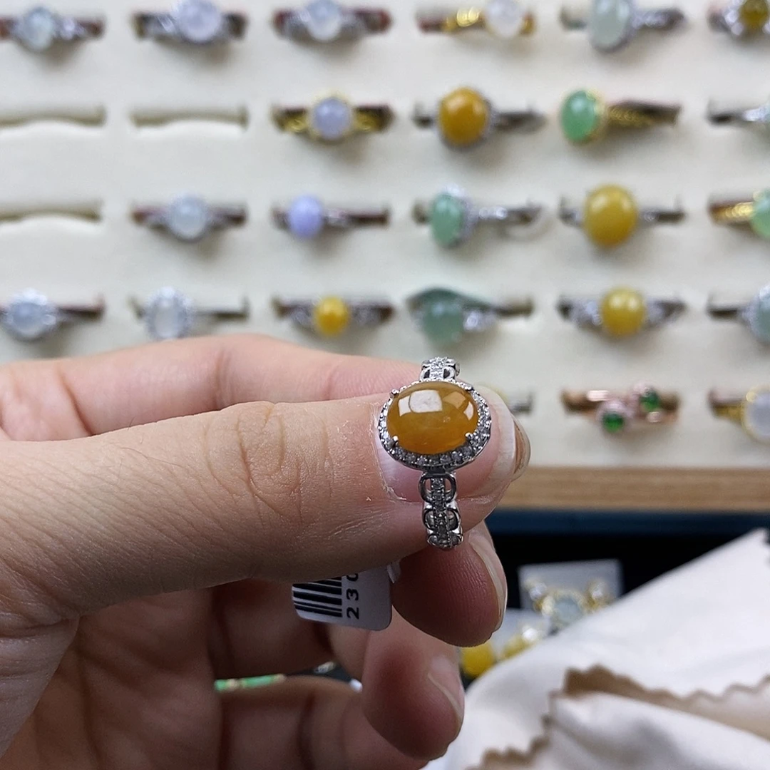 翡翠银S925镶嵌戒指