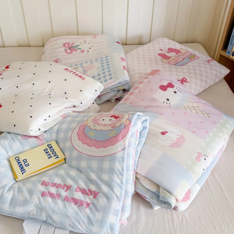 2025新款韩系少女凉感冰皮夏被枕头被子夏凉被空调被盖被可爱床品