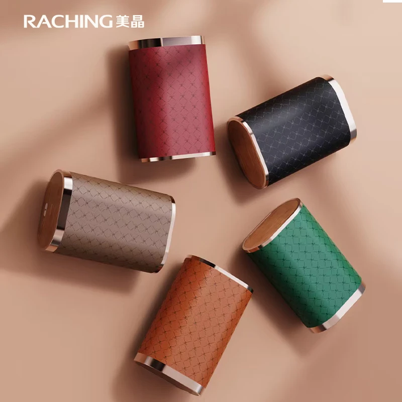 Raching/美晶雪茄盒保湿恒进口牛皮实木抽拉密封雪防潮影木大容量