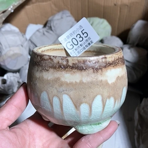 紫砂花盆035微瑕品口径7厘米左右