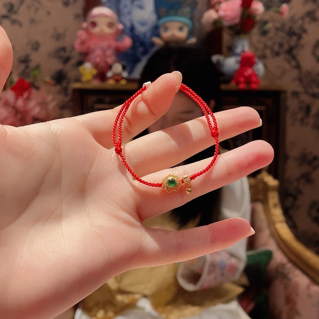 翡翠手绳18K金镶嵌B****.手绳