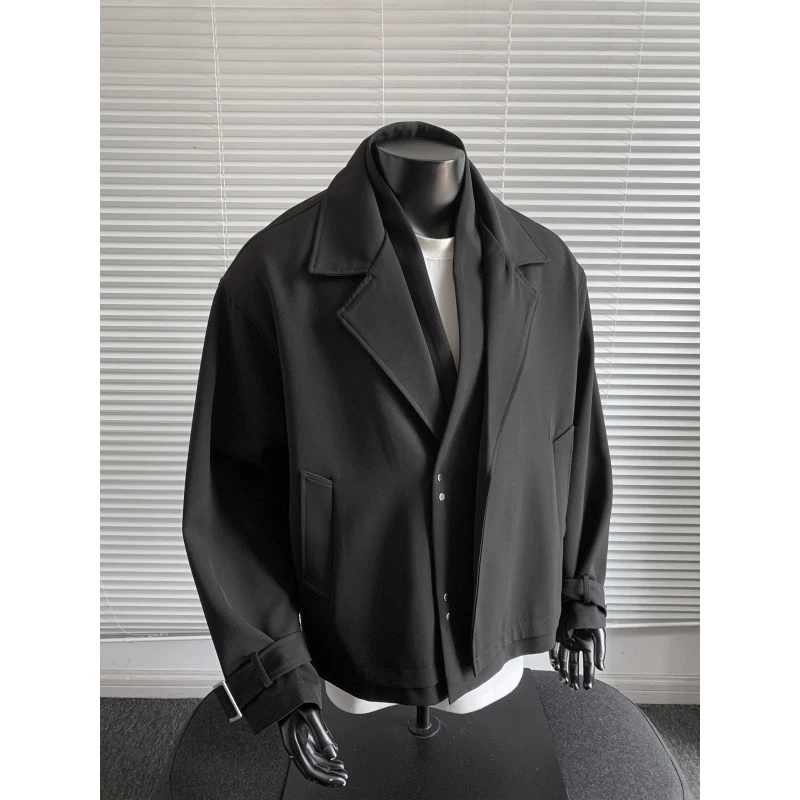 FMQZ STUDIO韩系高级感西装外套男设计感假两件西服潮