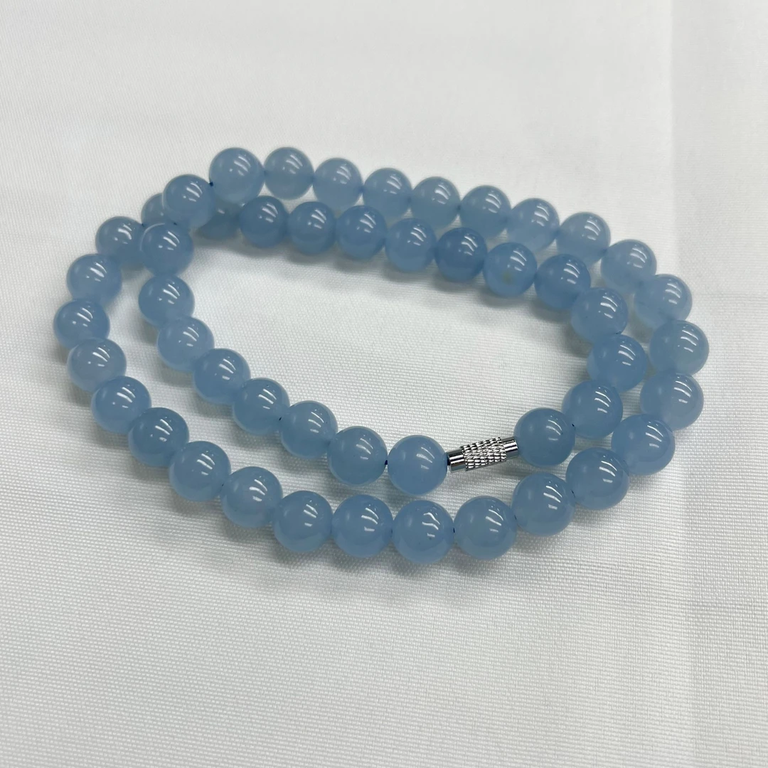 a569天空蓝妈妈链10mm手串手链百搭