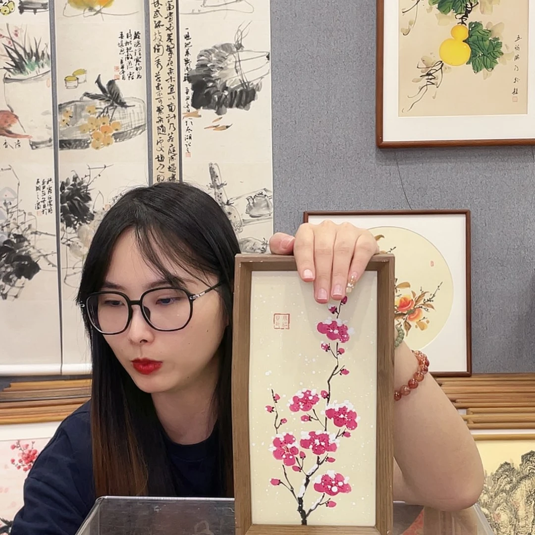 书法手绘带框尺寸：16*29