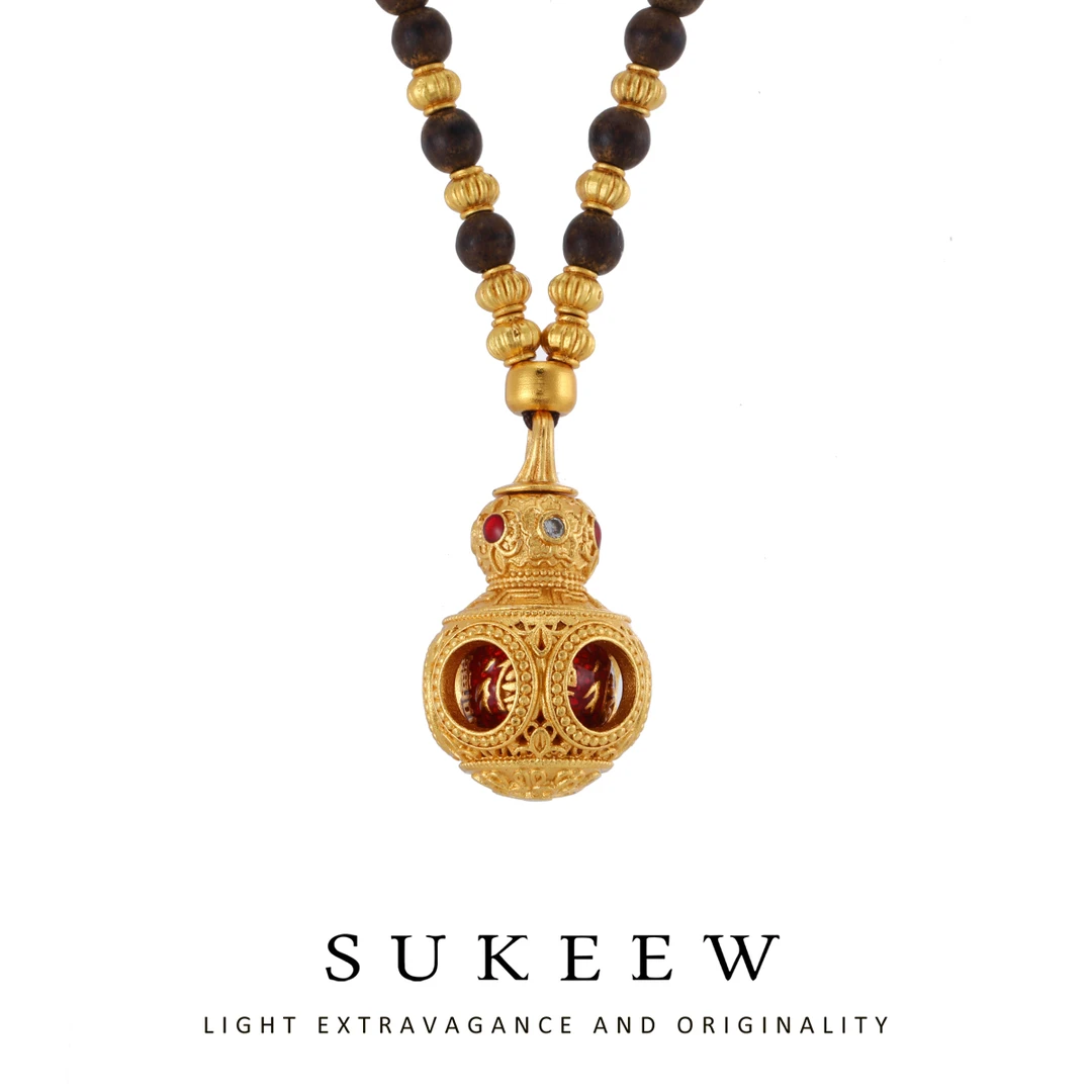 SUKEEW/酥可 镀k金 新中式古典优雅转运葫芦项链234112