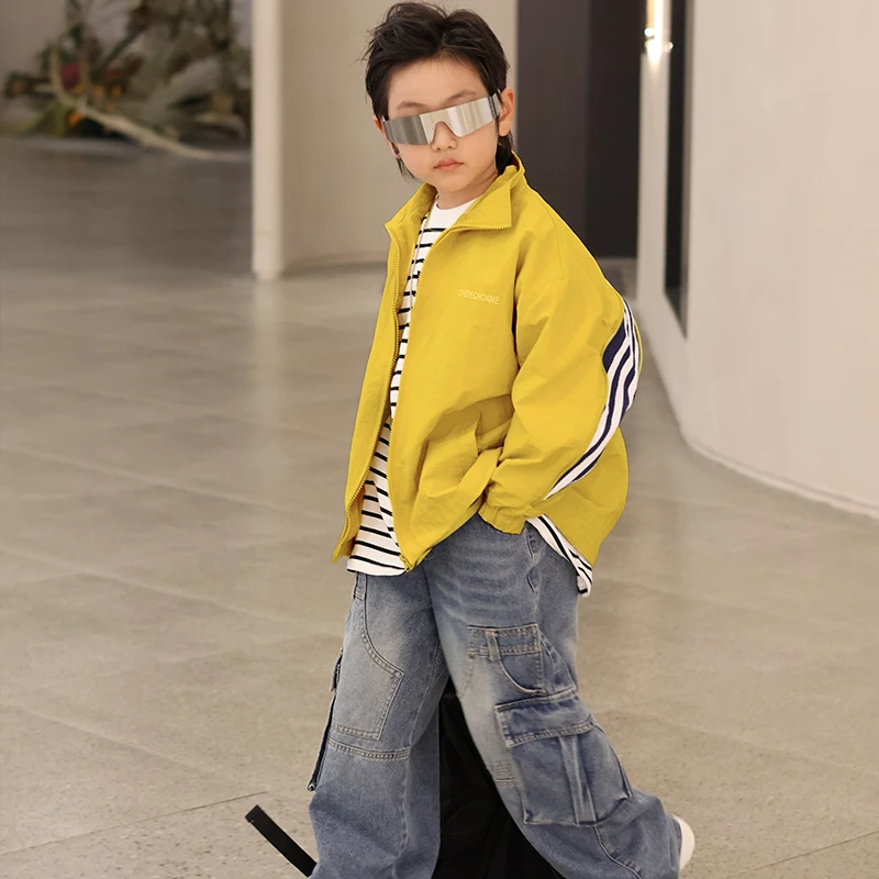 男童帅气夹克2025春季新款儿童韩版洋气外套中大童潮款春装拉链衫