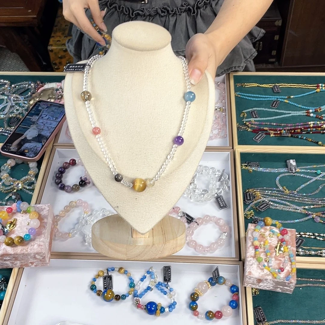 水晶手链银S925镀金镶嵌