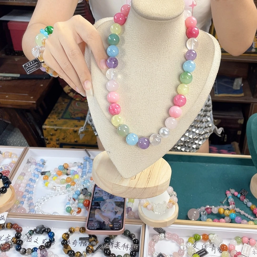 水晶手链银S925镀金镶嵌