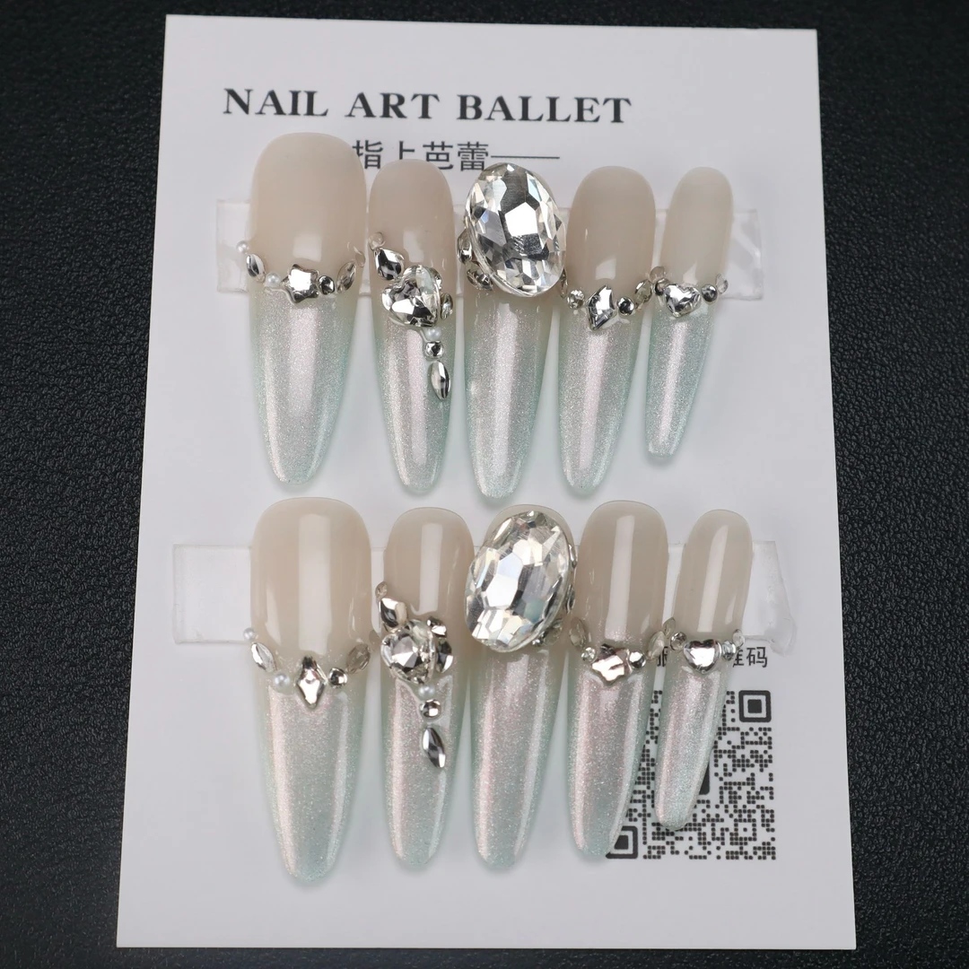 8【青海湖】指上芭蕾纯手工穿戴甲送工具包+收纳盒 No退No换