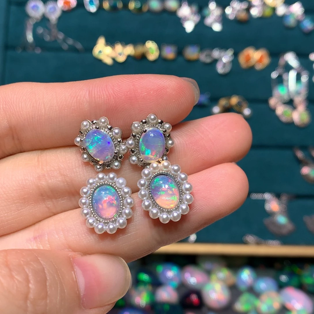 欧泊银S925镀金镶嵌戒指款式如**烟