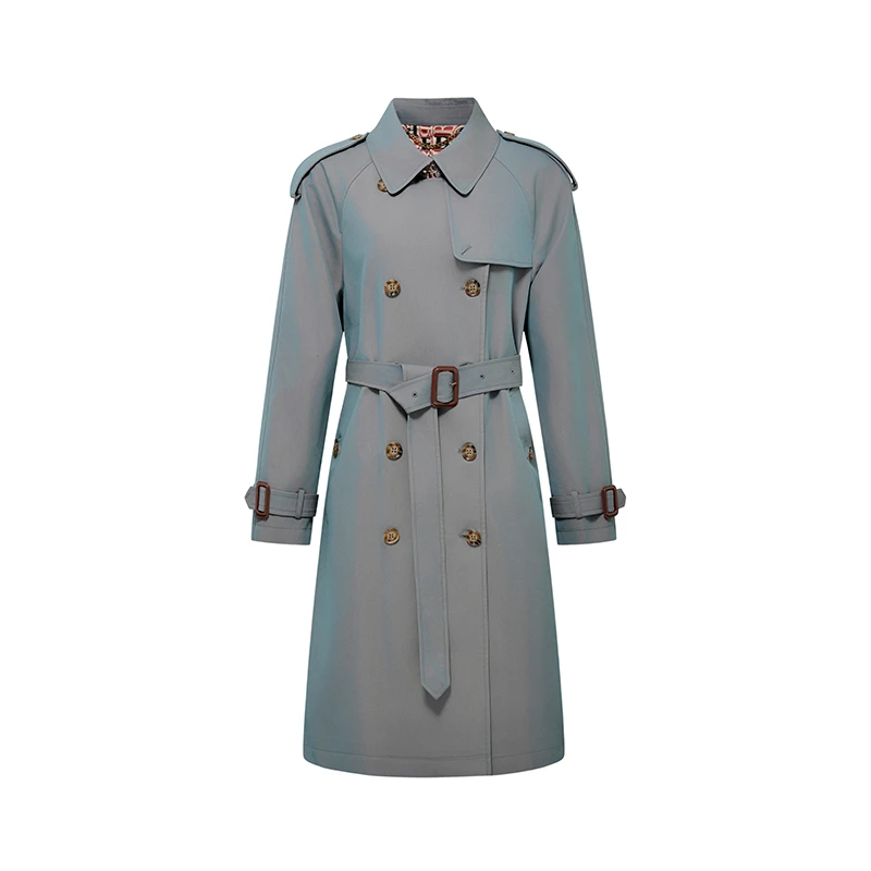 2025秋季新款风衣女&双排扣&滑铁卢&镭射变色龙加长款