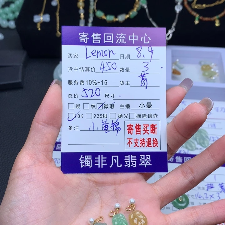 翡翠18K金镶嵌颈饰L****C