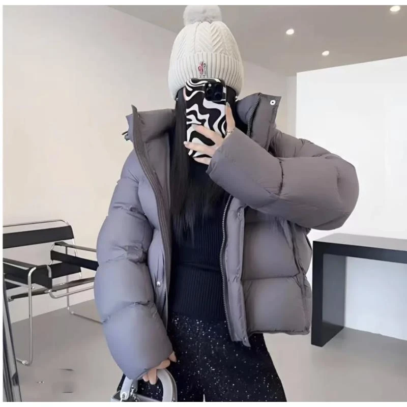 【90白鹅绒】泡芙羽绒服女短款新款冬季加厚保暖连帽外套506款1