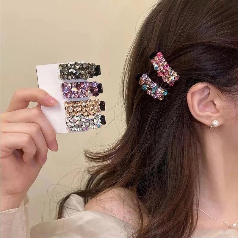精致炫彩闪钻发夹边夹侧边2025新款高端刘海鸭嘴夹发卡女夹子头饰