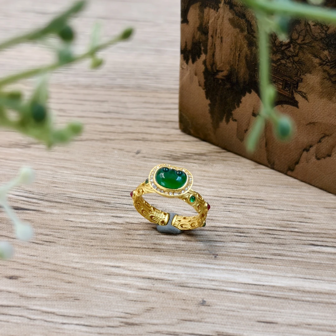 【晟伊】翡翠戒指925银