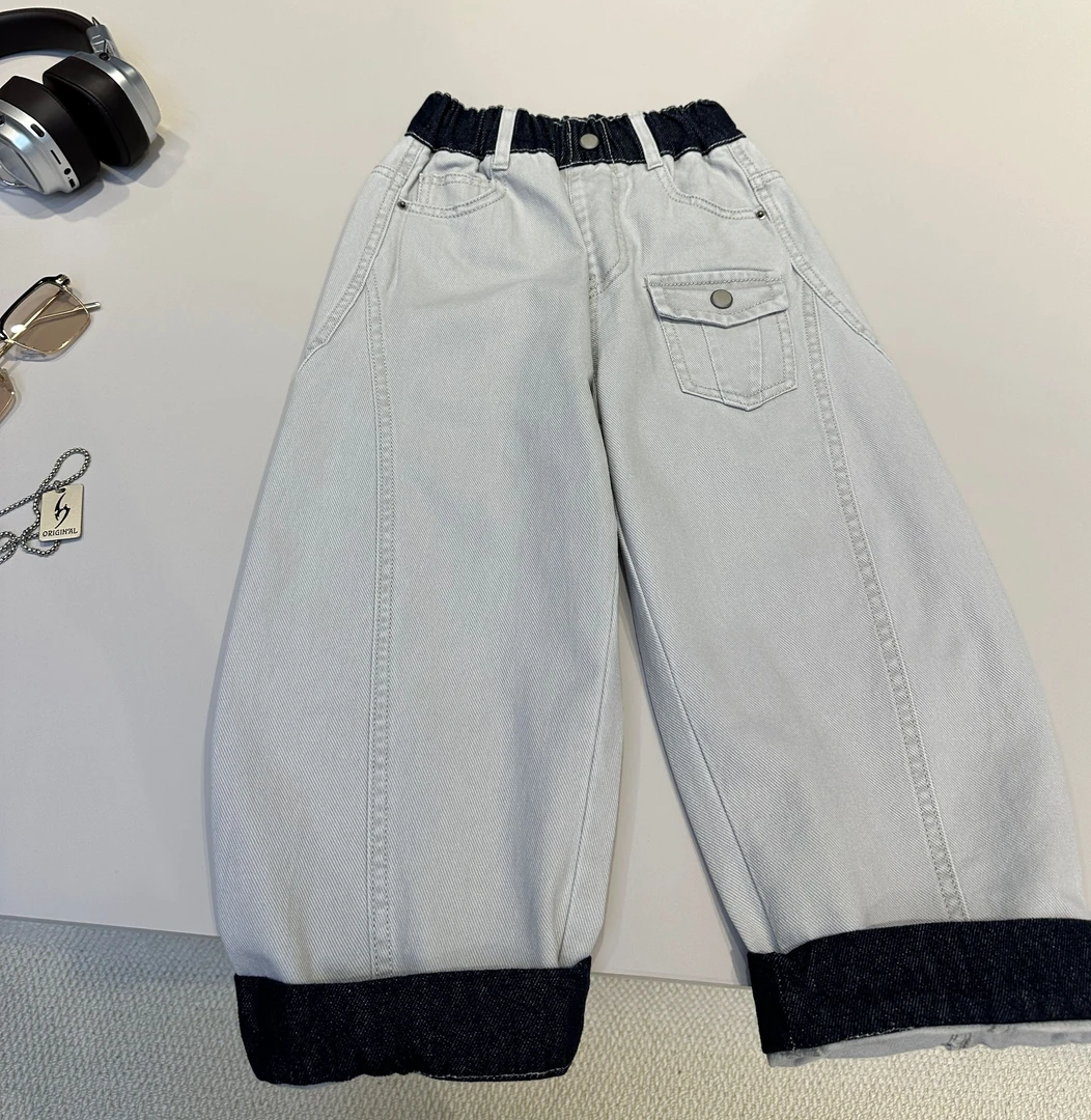 儿童休闲裤2025潮款痞帅童装牛仔长裤男童裤子中大童外穿  25461