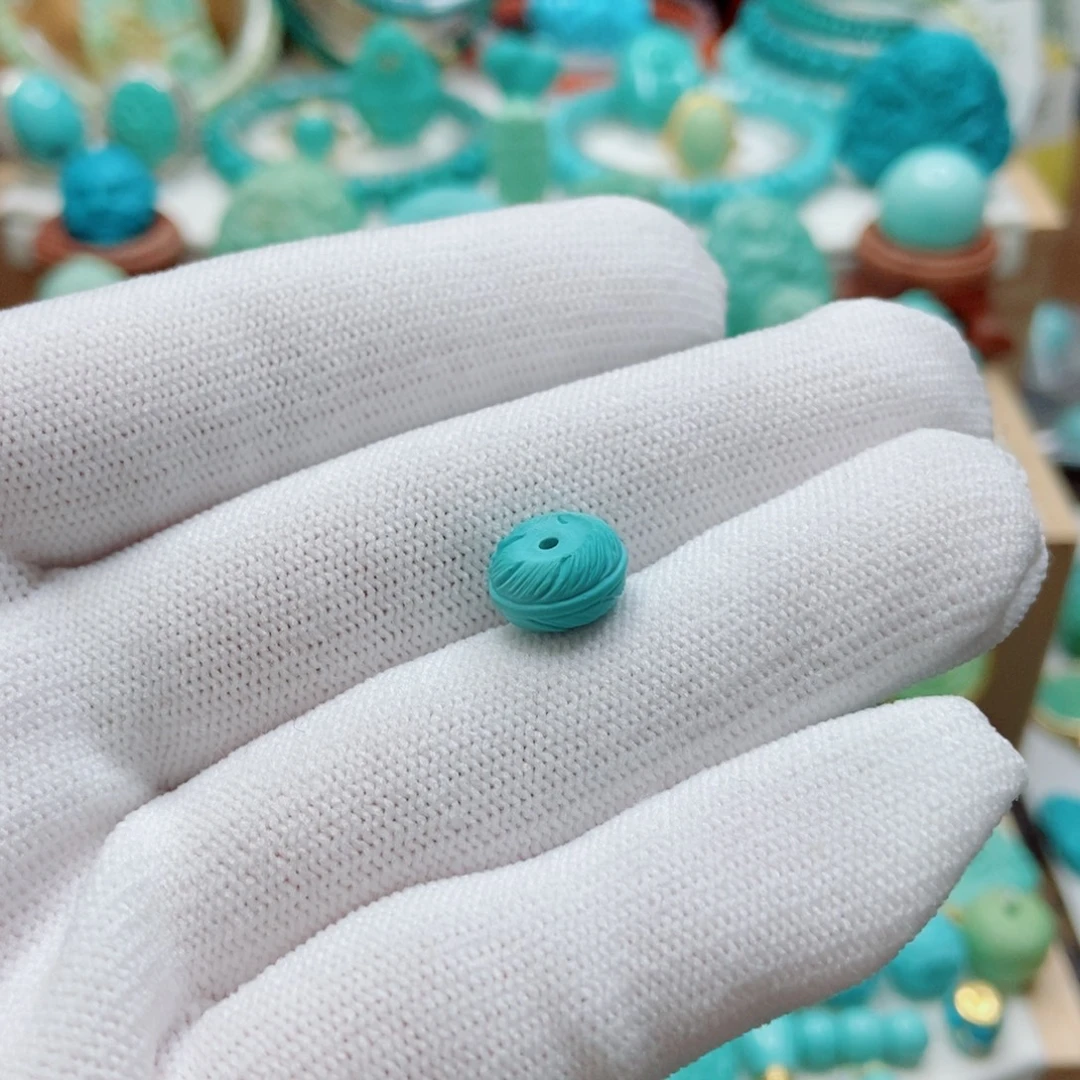 绿松石未镶嵌羽毛扣9.9mm