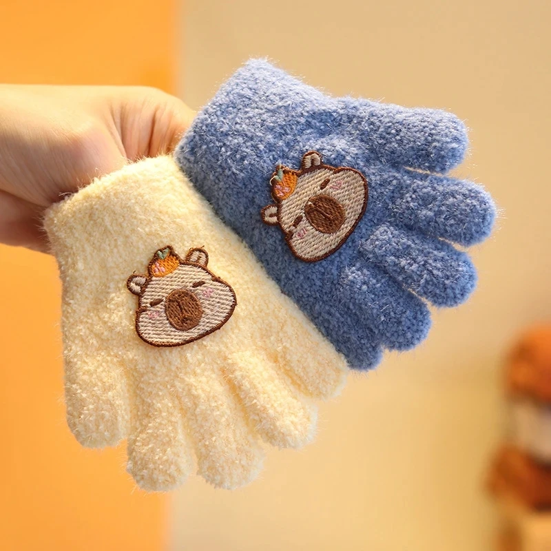 儿童手套五指分指宝宝秋冬男女童可爱卡通加厚2-4岁3保暖手套I027