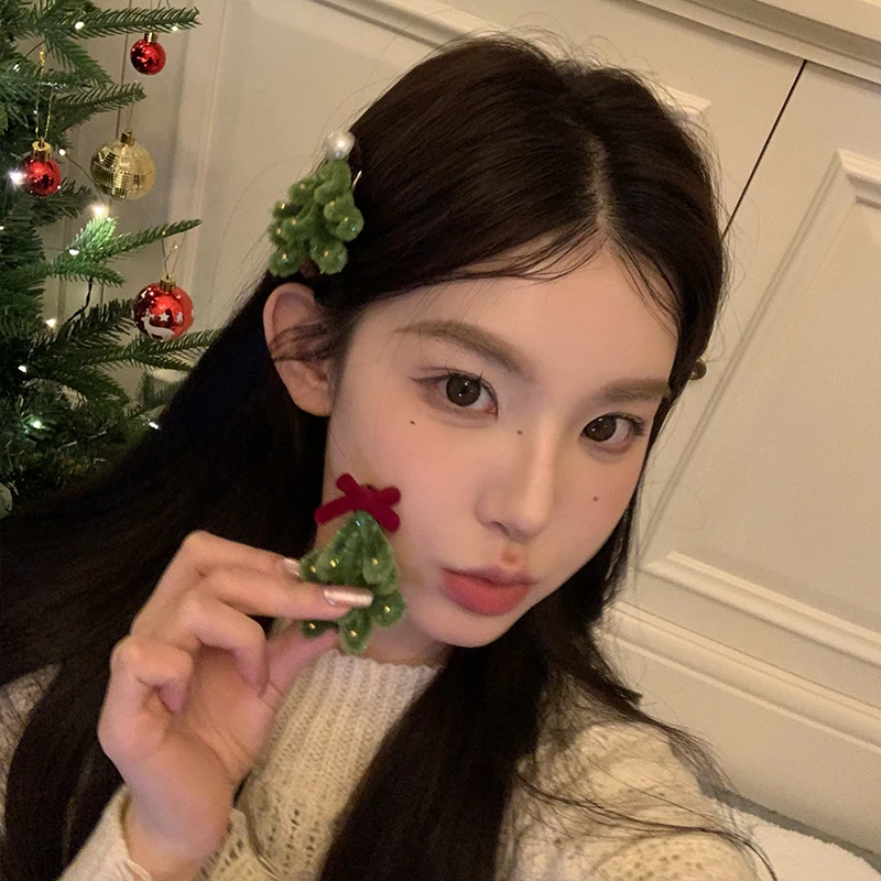 手工圣诞树发夹发箍圣诞节装扮拍照道具头饰2025新款爆款发饰品女