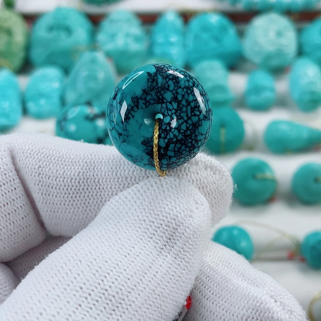 绿松石未镶嵌车挂直径20.2