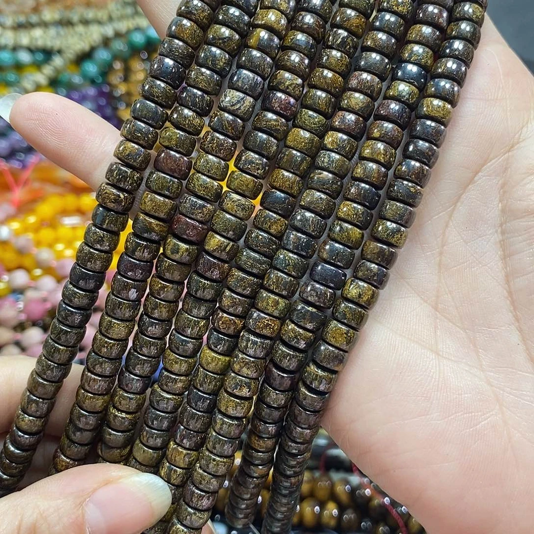 玛瑙/玉髓未镶嵌珠宝半成品古铜直切一条卡7mm