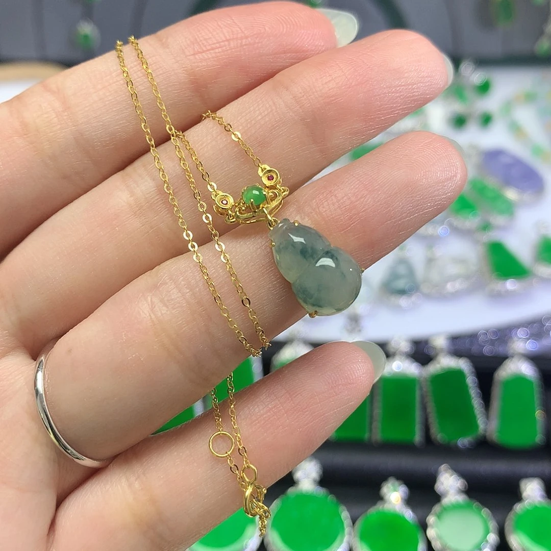 套链18K金镶嵌翡翠