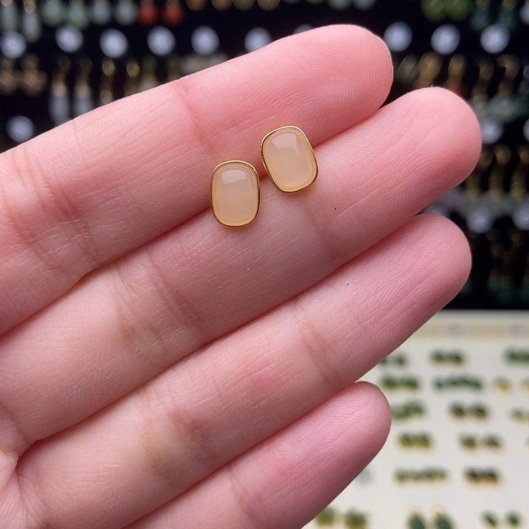 和田玉（碧玉）银S925镀金镶嵌颈饰